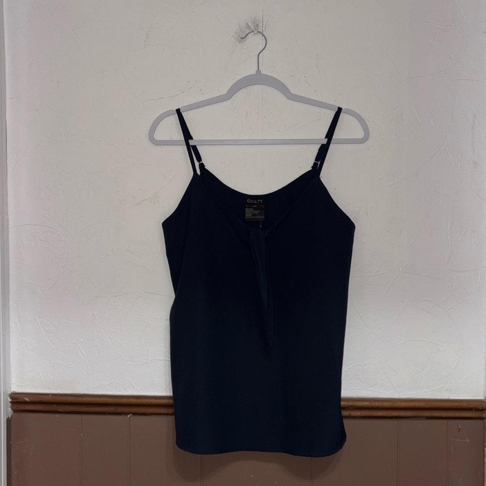 Guilty | Navy Knot Front Tank Top